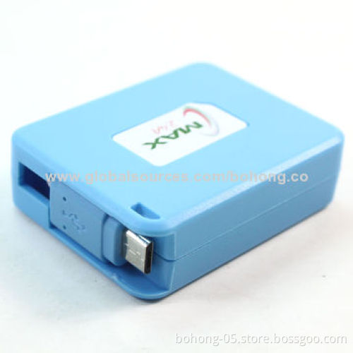 Quadrate Pull Car Charger, USB Port, 5V/850mAh, Can do White, Black, Green, Yellow and Orange